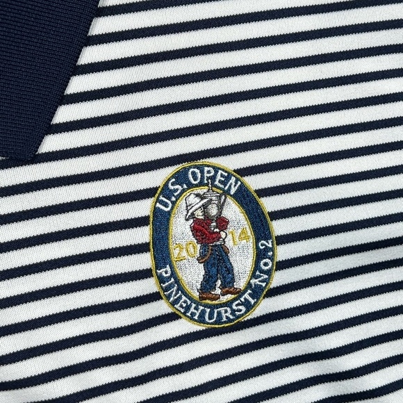 2XL Pinehurst by Adidas 2014 U.S. Open Official Navy Stripe Polo Shirt - Picture 4 of 11